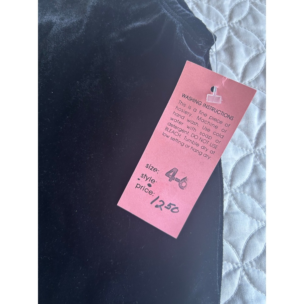 Vintage Jenni Rose Stone Wear Black Velvet Leotard Bodysuit Girls Size 4-6 NWT - Picture 3 of 5